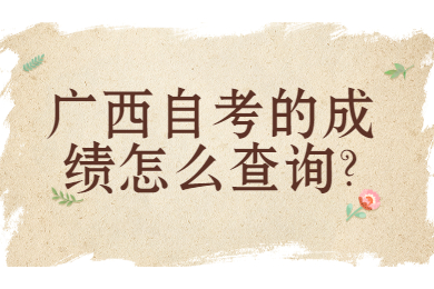 广西自考的成绩怎么查询?